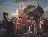 Robert Clive and Mir Jafar after the Battle of Plassey